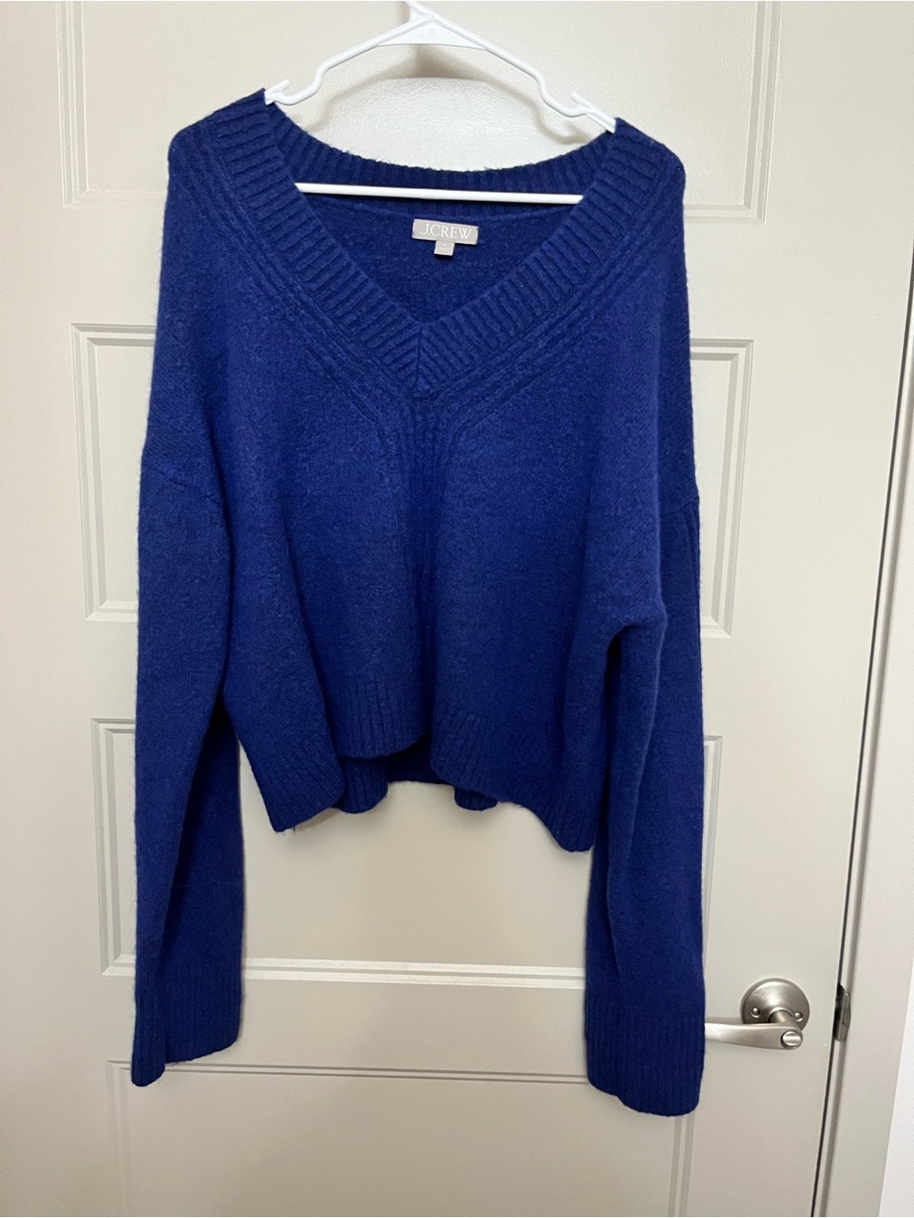 J. Crew Women's Royal Blue V-Neck Sweater